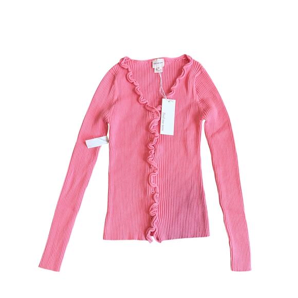 Find Me Now Charlie Ribbed Button Front Top Size M/L - Picture 2 of 6